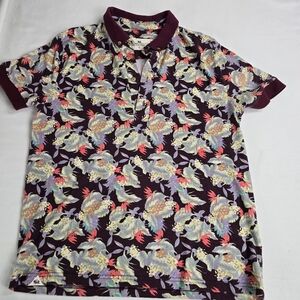 Bellfield Asian Floral Design Polo Shirt Made In Britain Size XL